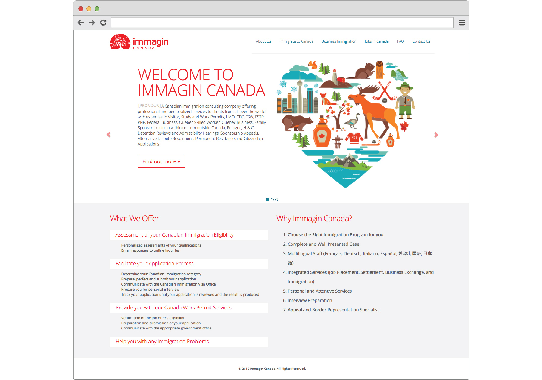 Immagin Canada Website Landing Page