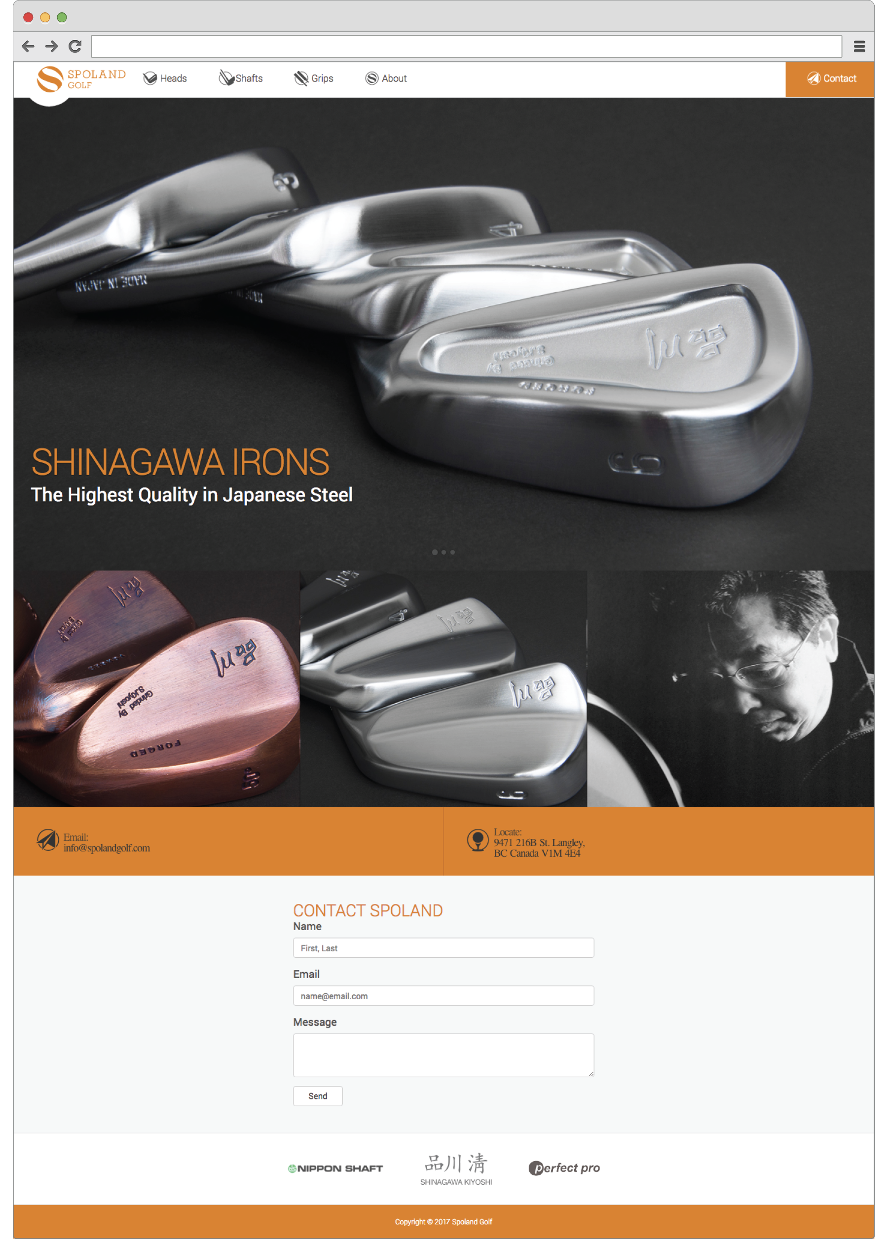 Spoland Golf Website Design
