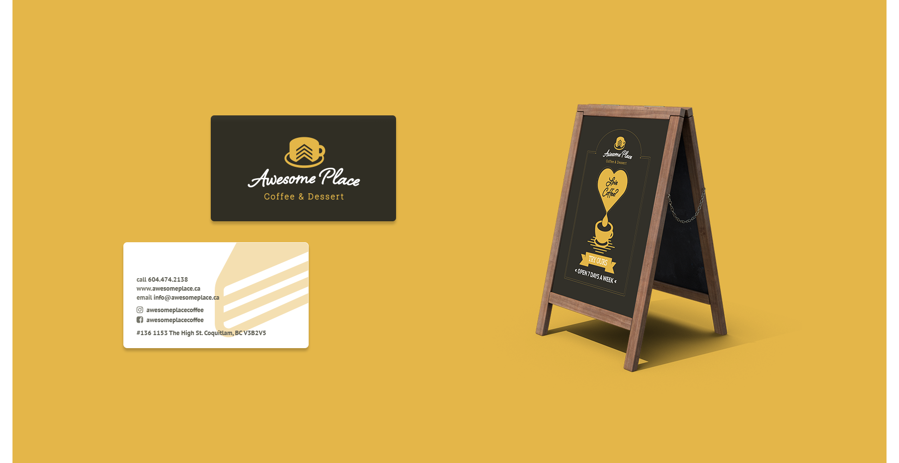 Awesome Place Business Card and A Board Design